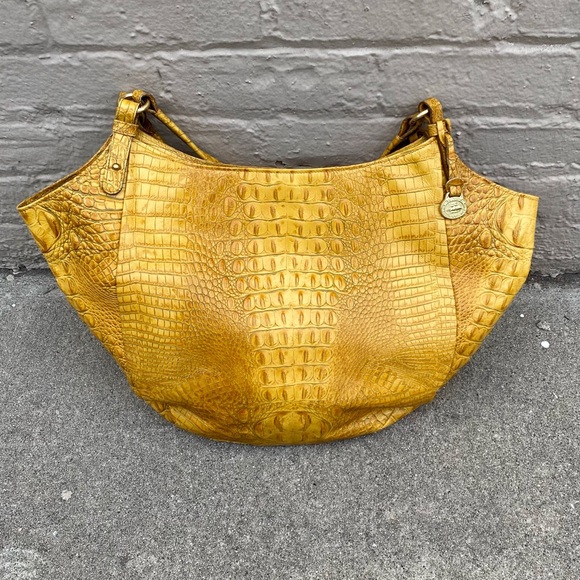 Brahmin Bags Brahmin Large Alligator Leather Tote Bag Yellow Poshmark